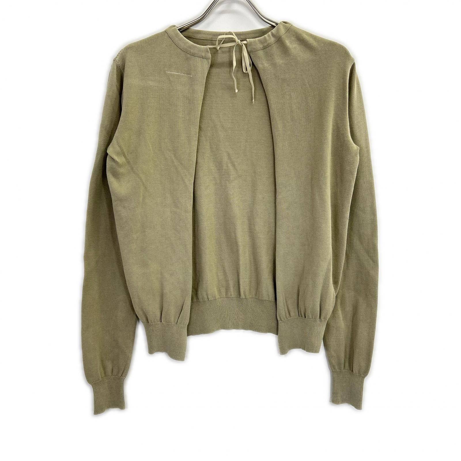メゾンマルジェラ カーキ オリゾンティタグ 90s~00s ロングスリーブカーディガン M