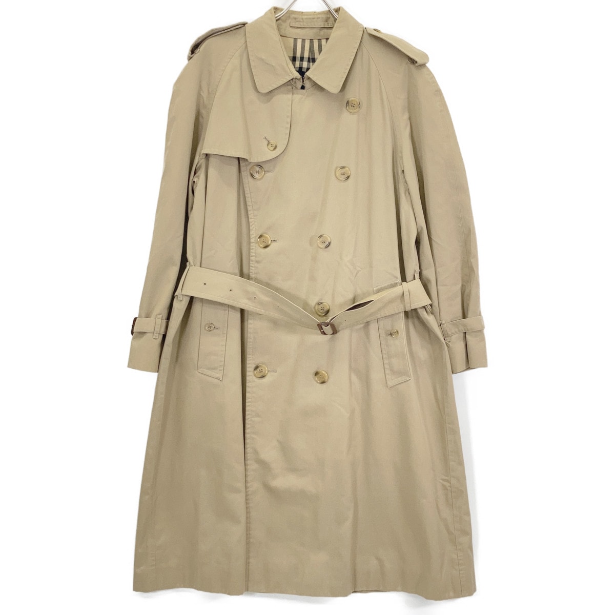 バーバリー 英国製 裏地チェック トレンチコート 50