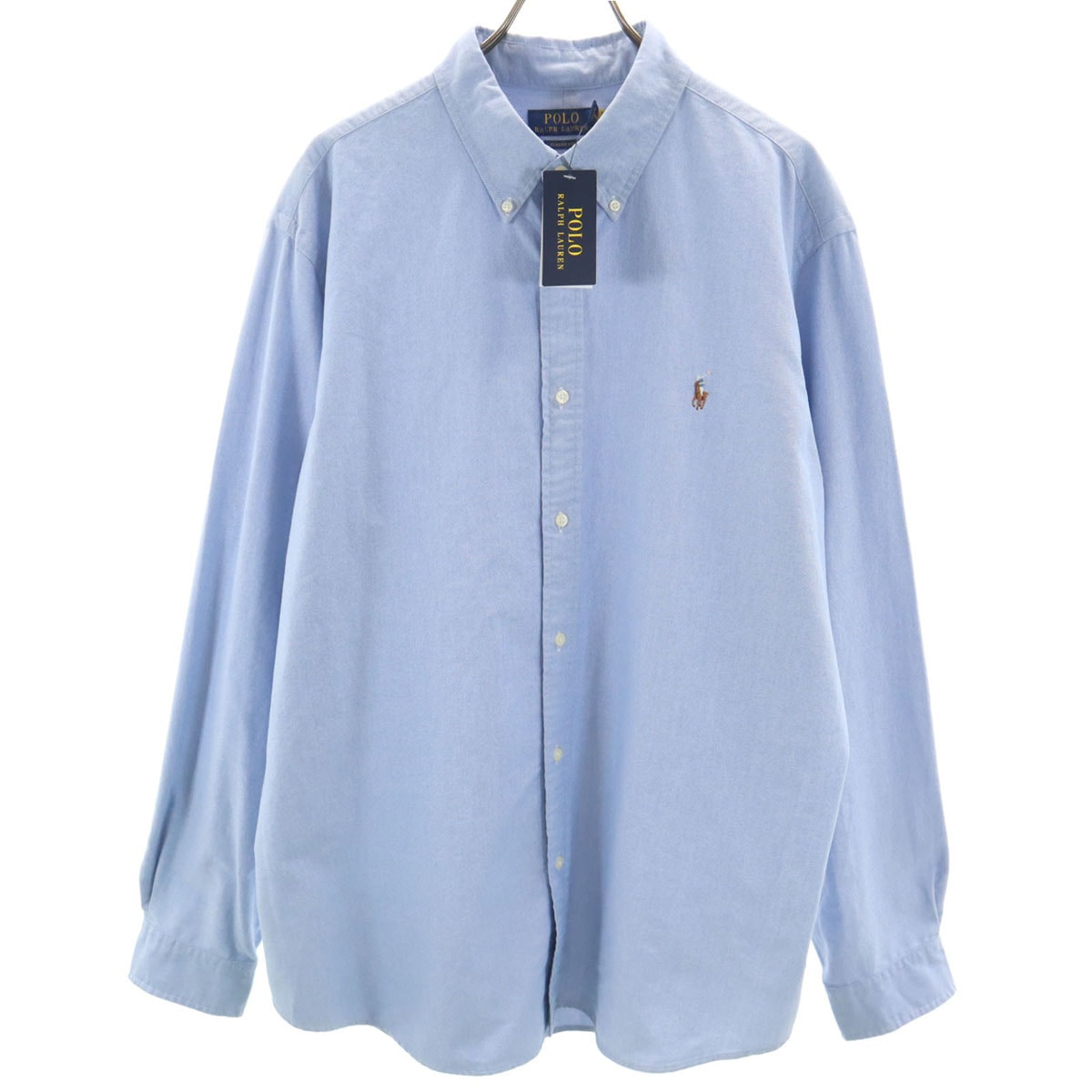 未使用 POLO RALPH LAUREN ポロラルフローレン 長袖 ボタンダウンシャツ XXL ネイビー系 ビックサイズ