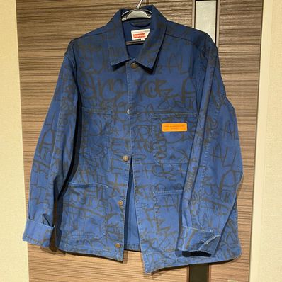 Supreme / Comme des Garçons SHIRT® Painted Canvas Chore Coat "Navy"