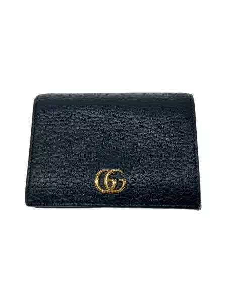 GUCCI GG Marmont Leather Card Case Wallet "Black"