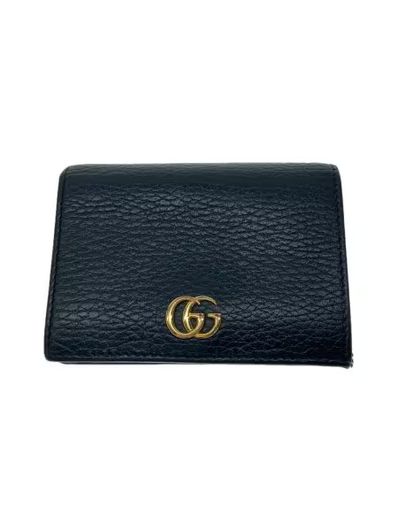 GUCCI GG Marmont Leather Card Case Wallet "Black"