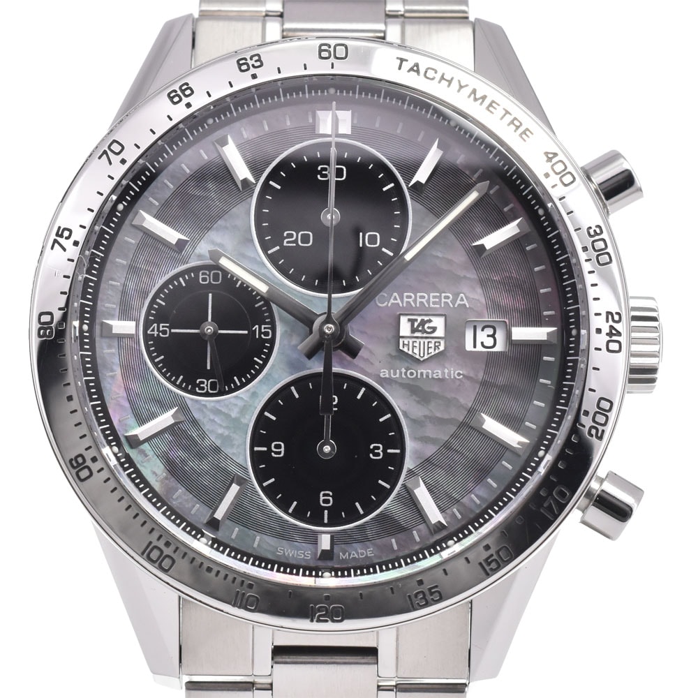 タグホイヤー TAG HEUER CV201P-0 カレラ キャリバー16 クロノグラフ グレーシェル 自動巻き メンズ 美品 腕時計 E#146365