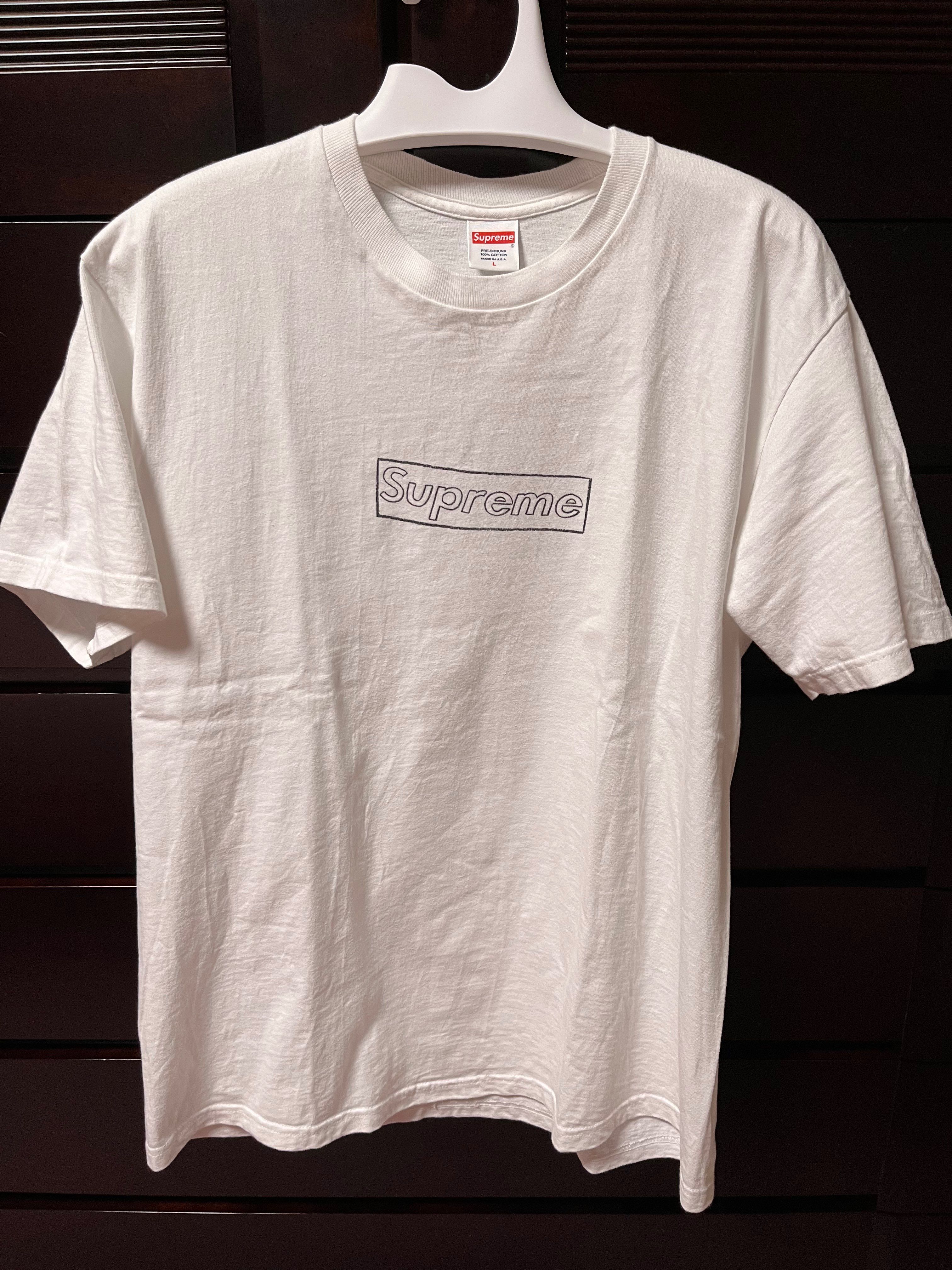 Supreme KAWS Chalk Logo Tee "White"