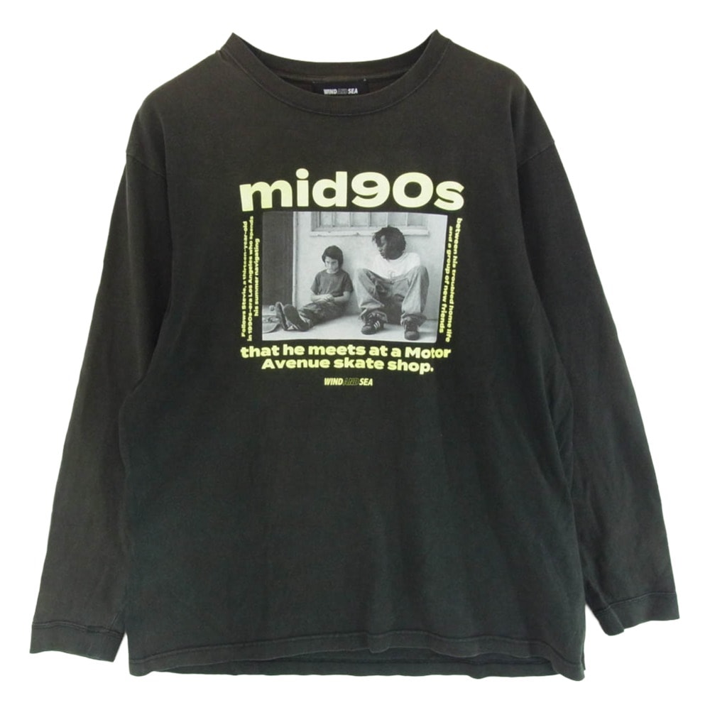 WIND AND SEA ウィンダンシー カットソー 20AW PWM mid90s フロントプリント 長袖カットソー ブラック系 XL【中古】