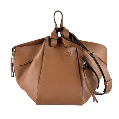 ロエベ LOEWE ショルダーバッグ ハンモック ドローストリング レザー ブラウン レディース【中古】 z8261