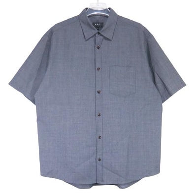 A.P.C. アーペーセー STEFAN S/S SHIRT 24245-1-73061 ステファン ショートスリーブ シャツ グレー 半袖 サイズL