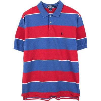 古着 ラルフローレン Ralph Lauren POLO by Ralph Lauren マルチボーダー 半袖 ボーダー ポロシャツ メンズL相当/eaa657904