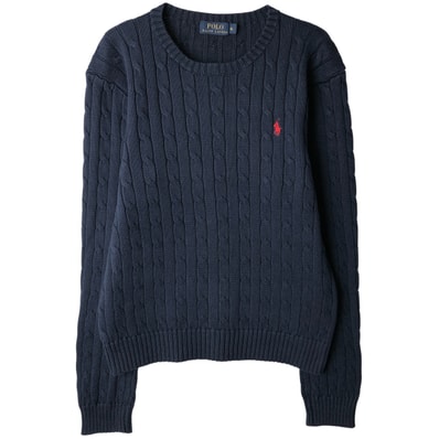 古着 ラルフローレン Ralph Lauren POLO RALPH LAUREN ケーブル編み コットンニットセーター レディースXL相当/eaa597023