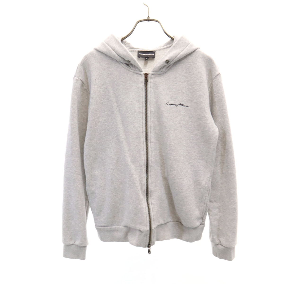 Emporio Armani エンポリオアルマーニ ブルガリア製 長袖 スウェット ジップパーカー 38 グレー