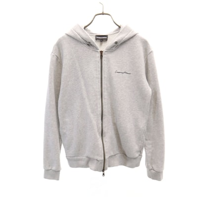 Emporio Armani エンポリオアルマーニ ブルガリア製 長袖 スウェット ジップパーカー 38 グレー