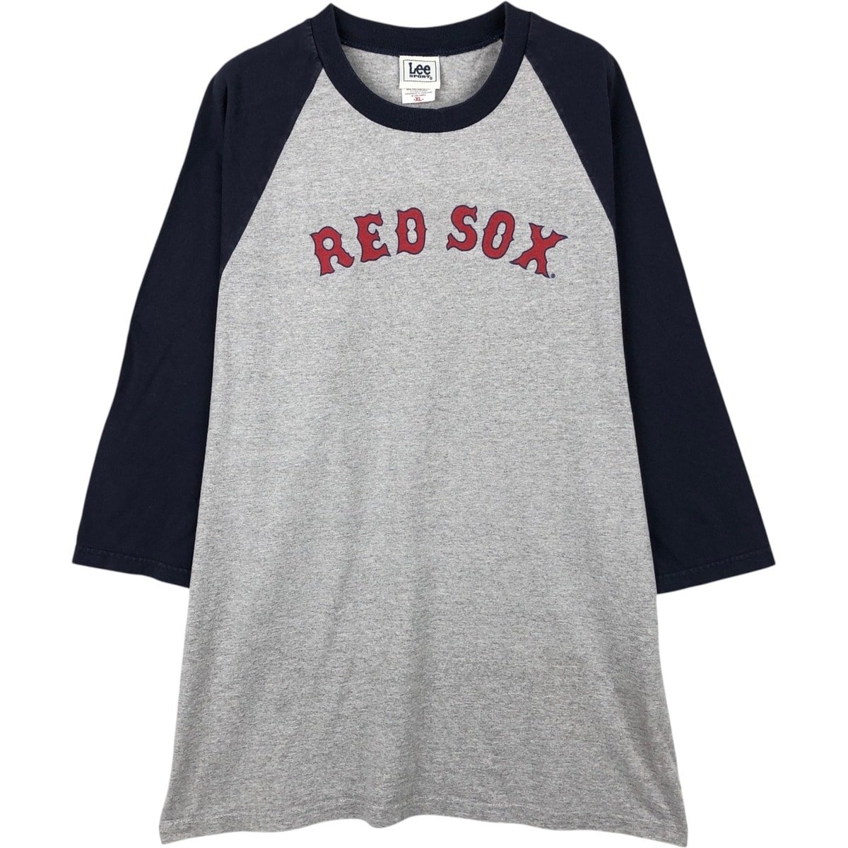 古着 00年代 リー Lee SPORT MLB BOSTON RED SOX ボストンレッドソックス 七分袖 ツートンスポーツプリントTシャツ メンズXL相当/eaa649448