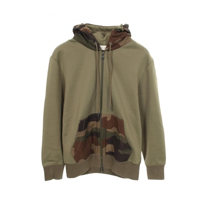 モンクレール MONCLER カモフラージュ 切替 パーカー 衣料品 トップス コットン ナイロン メンズ カーキ系 8407000 【中古】