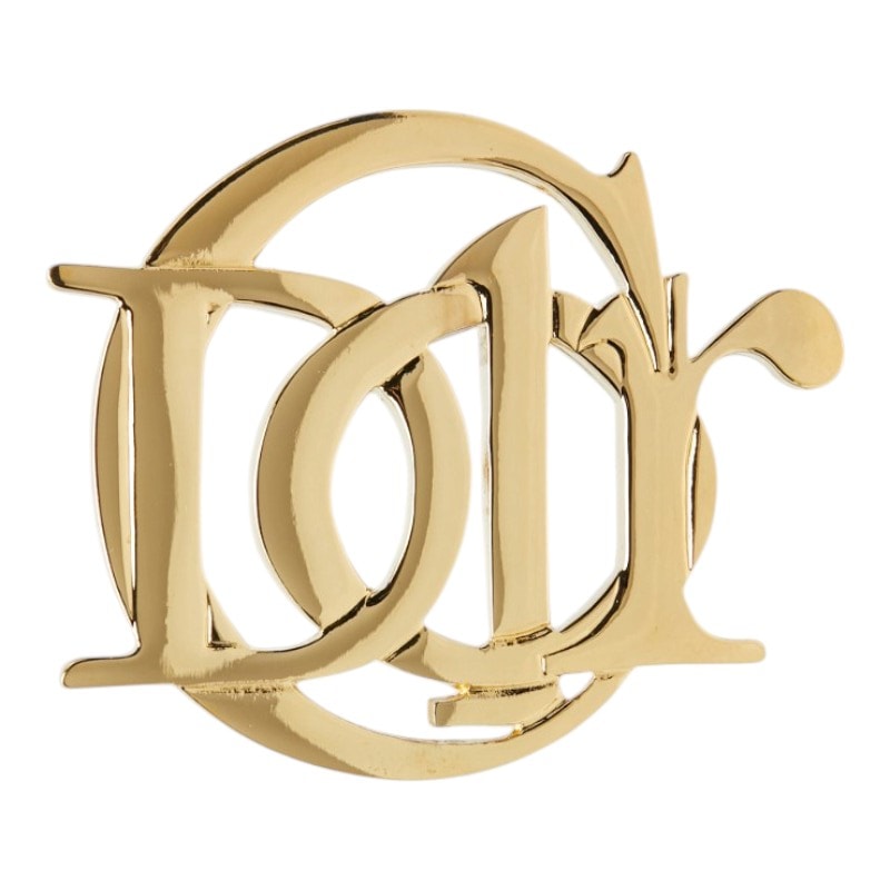 ディオール ロゴ ブローチ ゴールド メッキ レディース Dior 中古