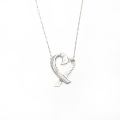 【最終値下げ】 ティファニー TIFFANY&Co. 925 ラッピングハート ネックレス【中古】