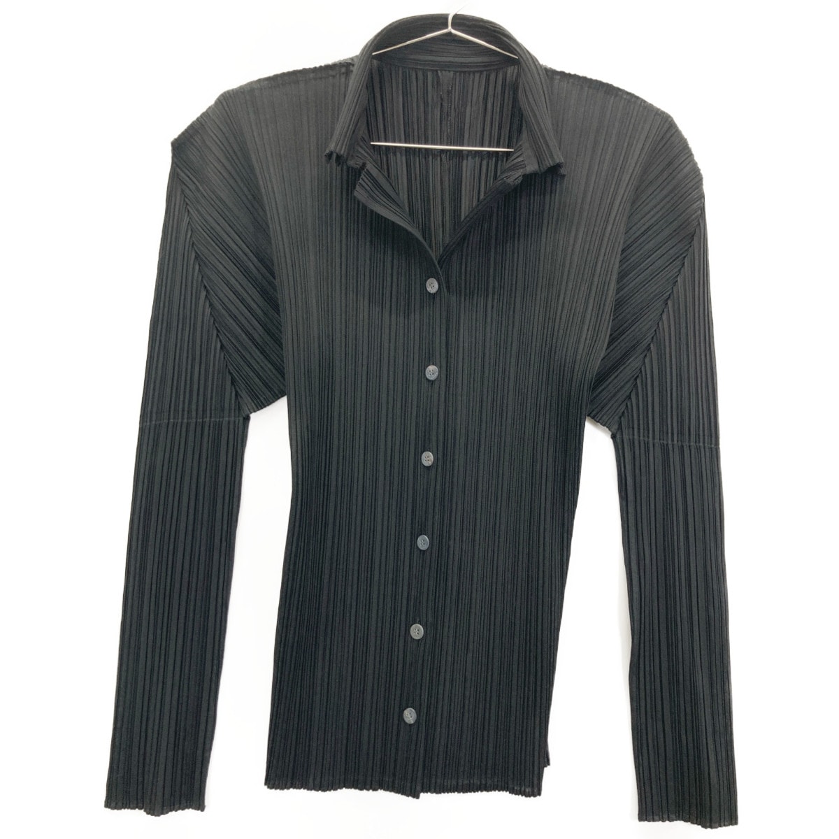 プリーツプリーズ PP05-JJ001 ブラック プリーツ オープンカラーシャツ 3