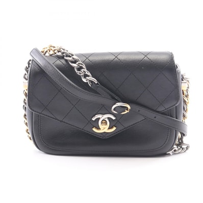 シャネル CHANEL マトラッセ スモール ショルダーバッグ バッグ レザー レディース ブラック系 【中古】