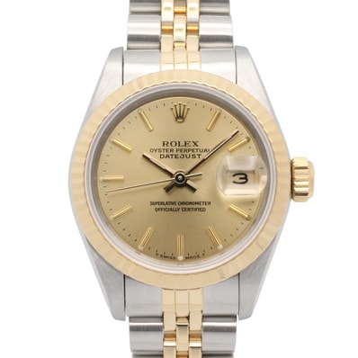 ロレックス ROLEX デイトジャスト R番 腕時計 時計 K18(イエローゴールド) ステンレススチール レディース ゴールド系 シャンパン/バー 69173 【中古】
