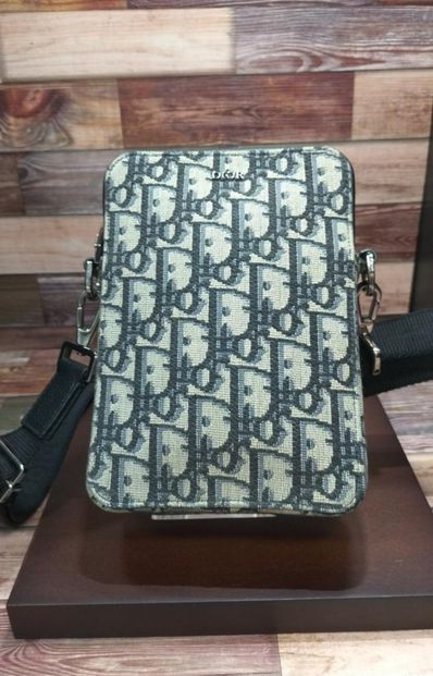 Dior Messenger Pouch Oblique Jacquard "Beige/Black"