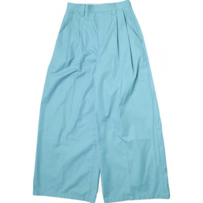 ADAM ET ROPE アダムエロペ 23SS サステナブル カバードポケットチノパンツ GAS03050 36 ターコイズ 2タック ワイド バギー ボトムス g16452