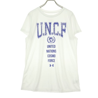 美品 UNDER ARMOUR アンダーアーマー ロゴプリント 半袖 Tシャツ XL ホワイト