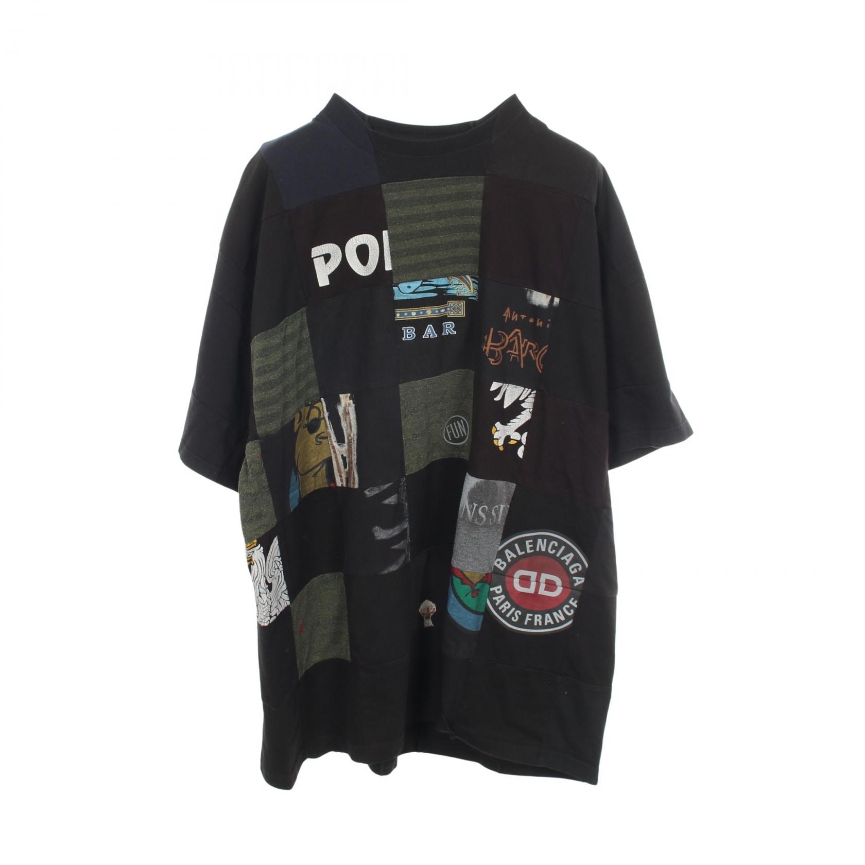 バレンシアガ BALENCIAGA LIMITED EDITION 276着限定 オーバーサイズ 再構築 半袖Tシャツ 衣料品 トップス コットン メンズ ブラック系 / マルチカラー 【中古】