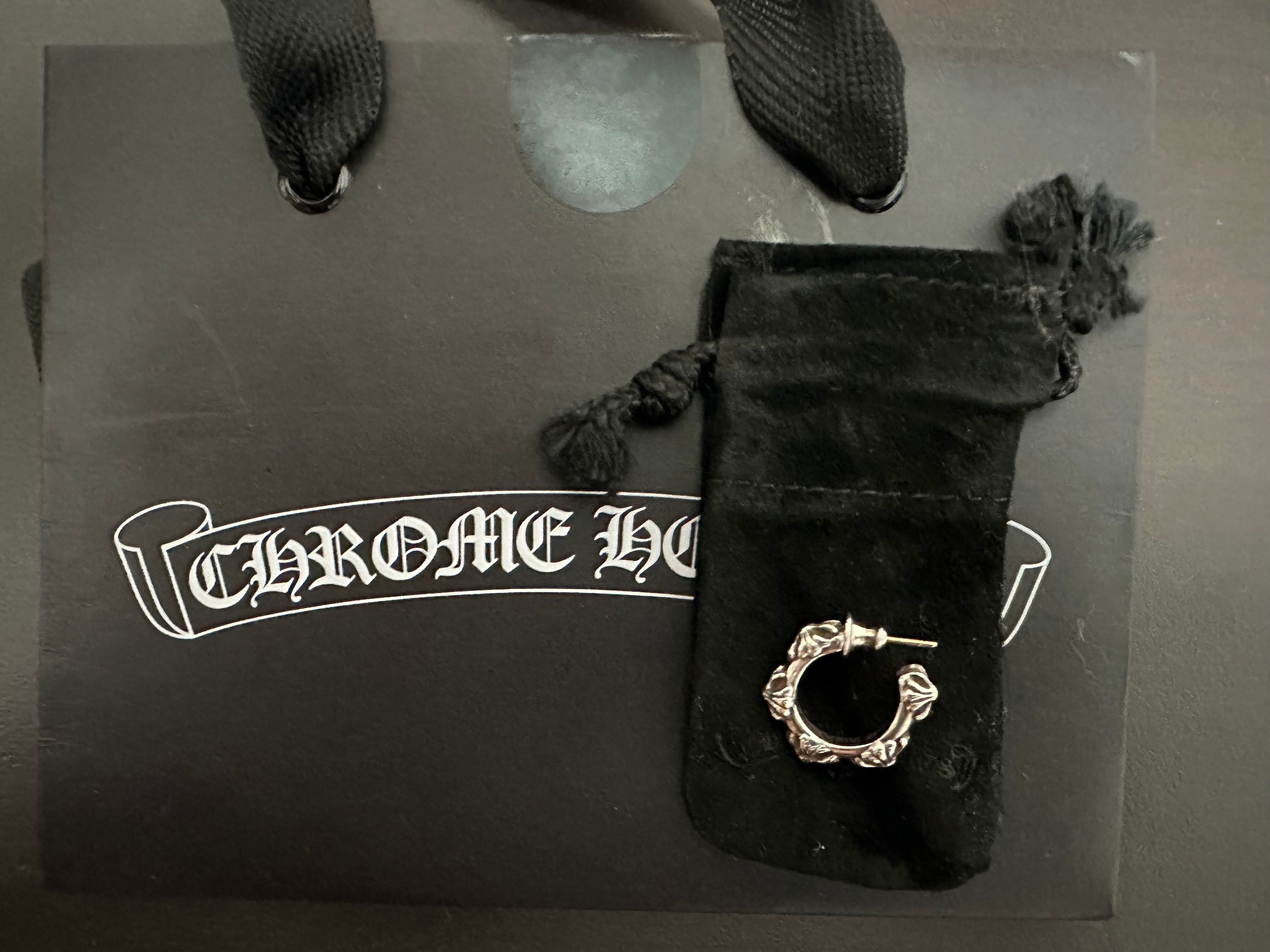 Chrome Hearts Cross Band Hoop Earrings "Silver"