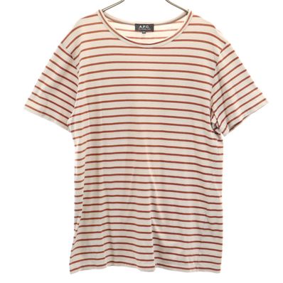 A.P.C. アーペーセー 日本製 ボーダー柄 半袖 Tシャツ S グレージュ
