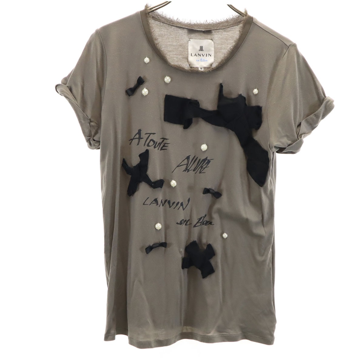 LANVIN en Bleu ランバンオンブルー 半袖 Tシャツ 38 チャコールグレー系