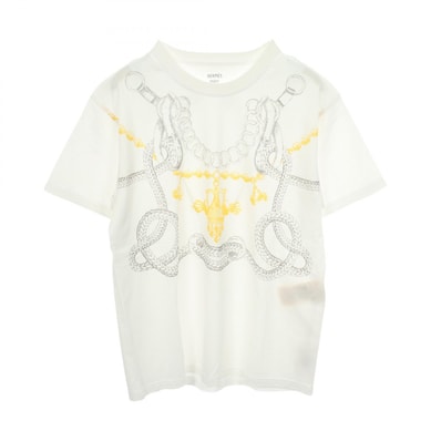 エルメス HERMES パルフロワリミックス 半袖Tシャツ 衣料品 トップス コットン ホワイト レディース ホワイト系 5H4639DX 【中古】