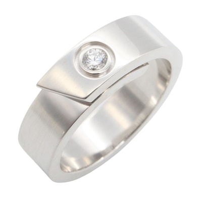 カルティエ CARTIER アニバーサリー リング 1PD リング・指輪 ジュエリー K18WG(ホワイトゴールド) ダイヤモンド レディース シルバー系 / クリア系 【中古】