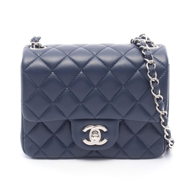 シャネル CHANEL ミニマトラッセ ショルダーバッグ バッグ ラムスキン(羊革) レディース ネイビー系 【中古】
