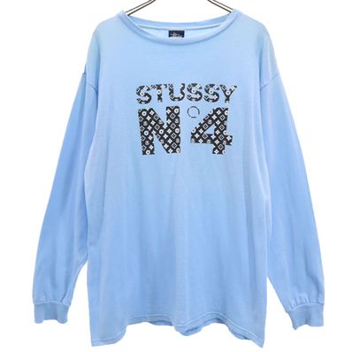 STUSSY ステューシー 90s USA製 オールド 長袖 Tシャツ L 水色 ロンT