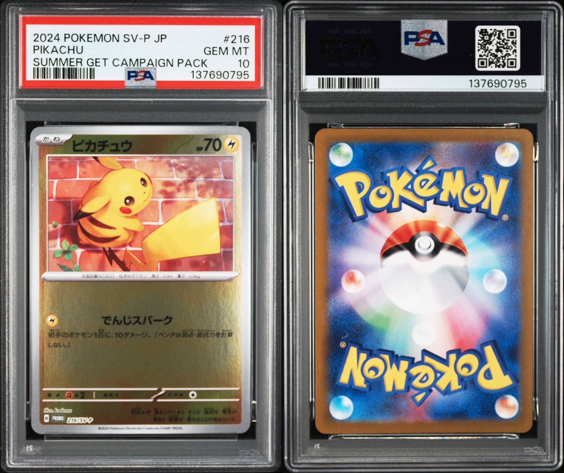 PSA10】ピカチュウ P [SV-P 216](プロモカードパック「ポケカの夏が