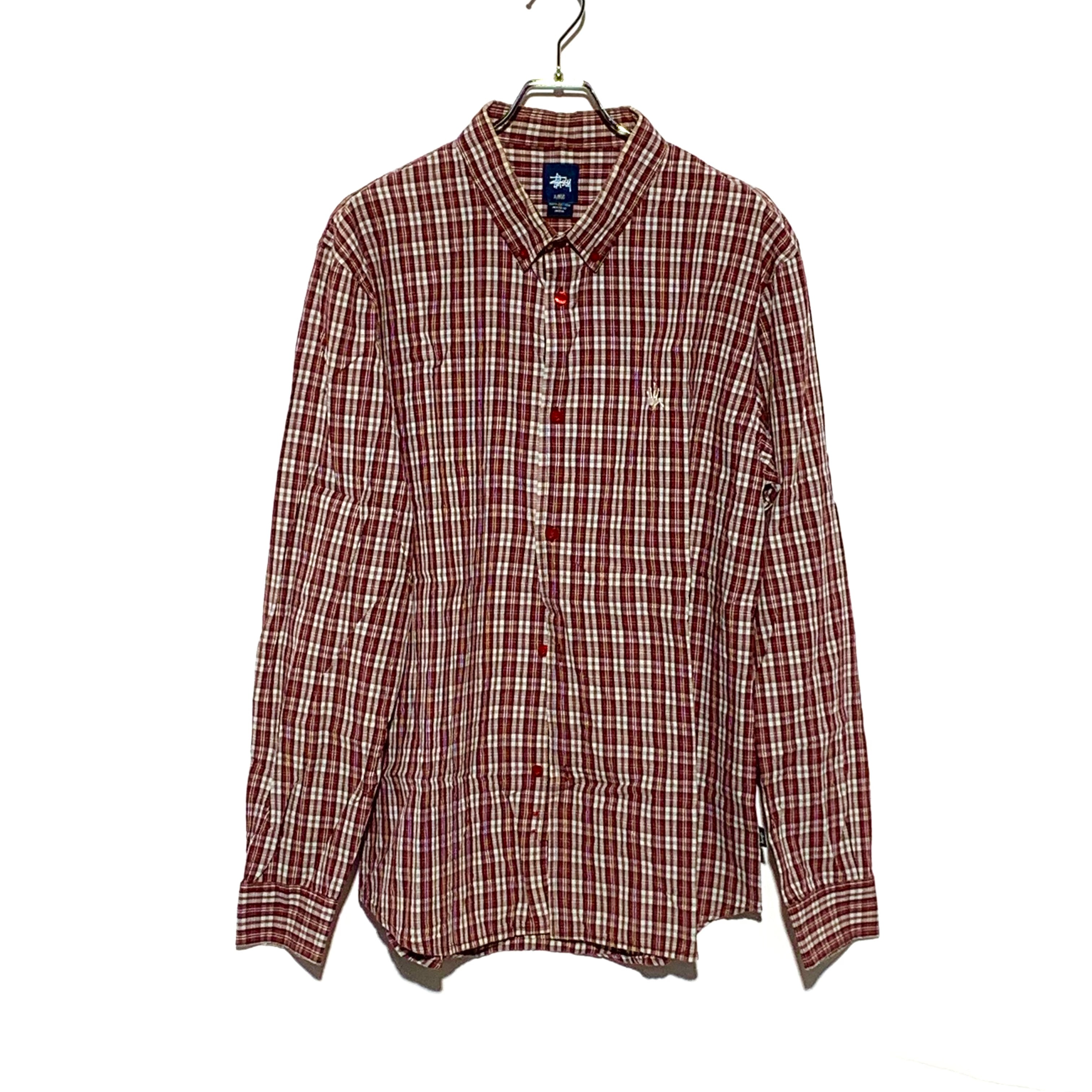 STUSSY PLAID CROWN L/S SHIRT Red