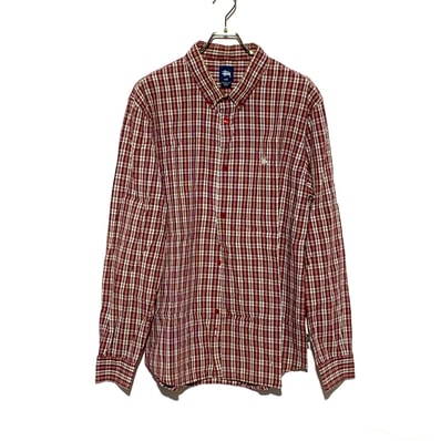 STUSSY PLAID CROWN L/S SHIRT Red