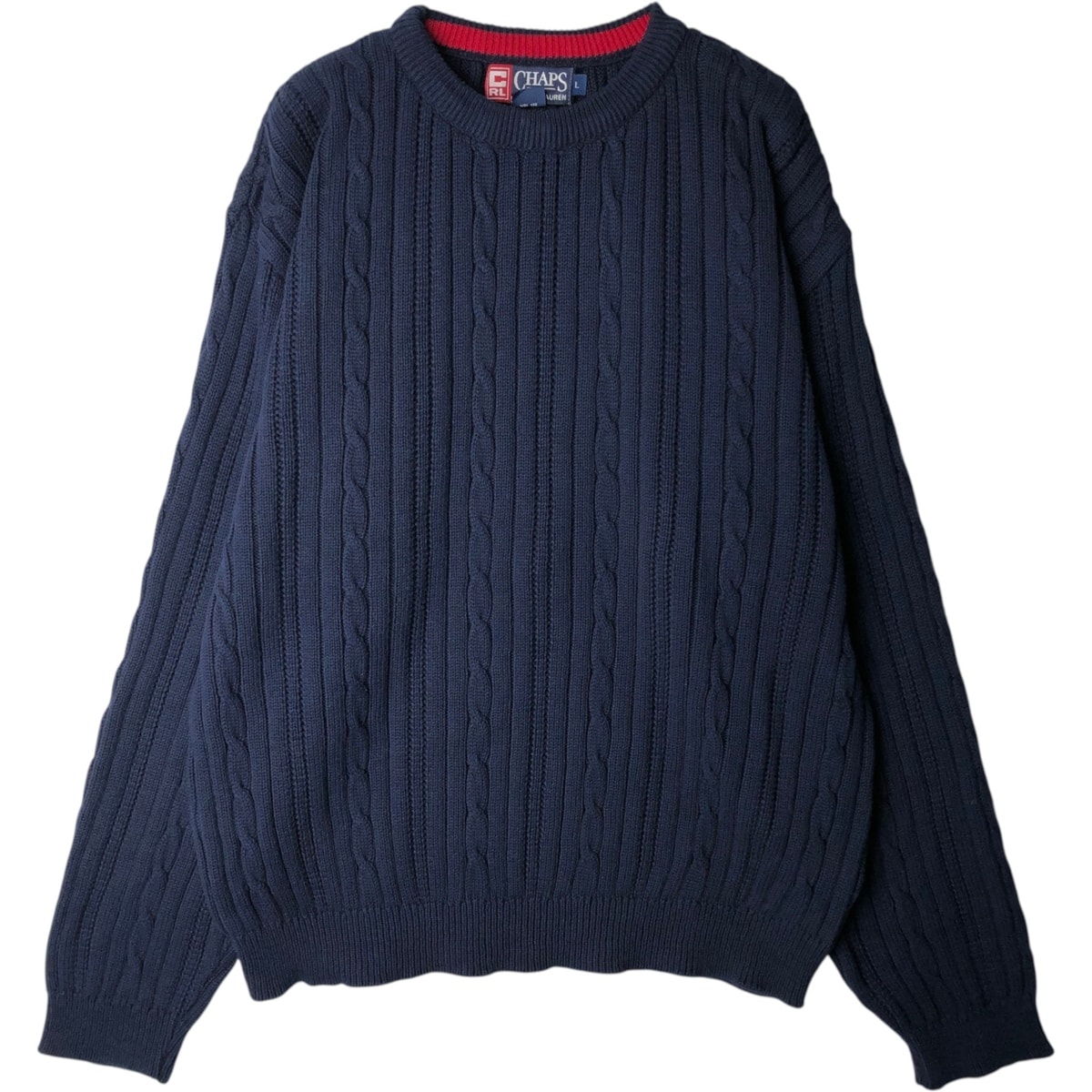 古着 90年代 ラルフローレン Ralph Lauren CHAPS チャップス ケーブル編み コットンニットセーター USA製 メンズL相当 ヴィンテージ/eaa619614