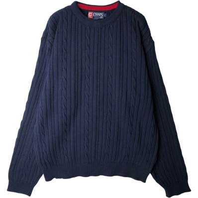 古着 90年代 ラルフローレン Ralph Lauren CHAPS チャップス ケーブル編み コットンニットセーター USA製 メンズL相当 ヴィンテージ/eaa619614
