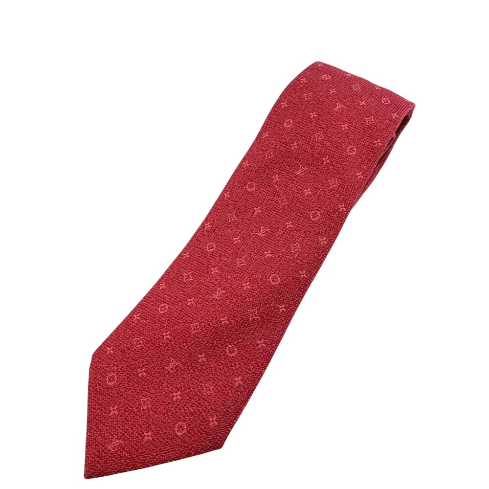 ルイヴィトン LOUIS VUITTON ネクタイ モノグラムパターン クラヴァット モノグラム モタルド ビジネス 通勤 フォーマル M76297 レッド