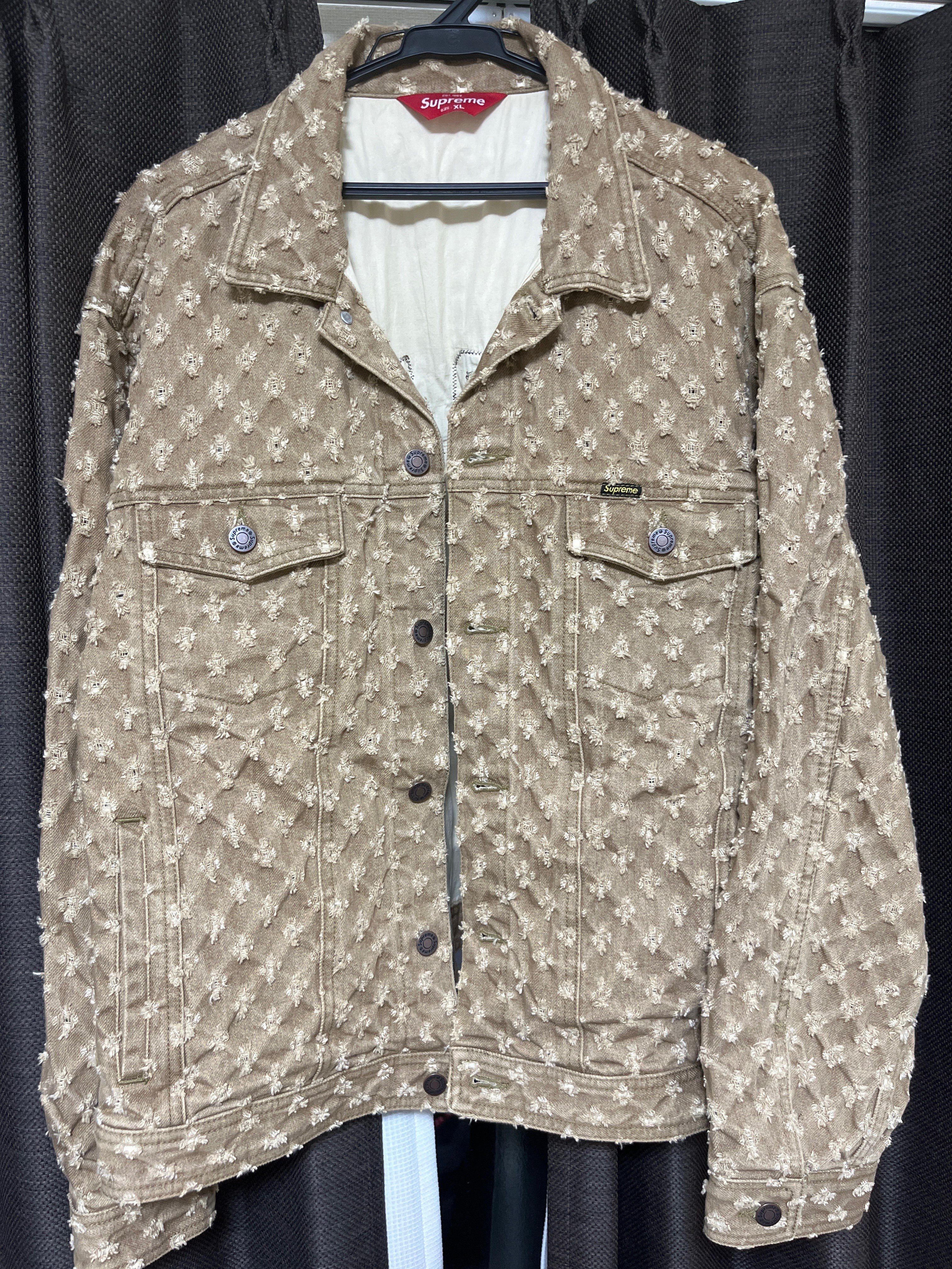 Supreme Hole Punch Denim Trucker Jacket "Brown"