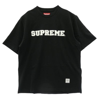 Supreme シュプリーム 25AW Collegiate Applique S/S Top カレッジ アップリケ 半袖 Tシャツ ブラック系 L【美品】【中古】