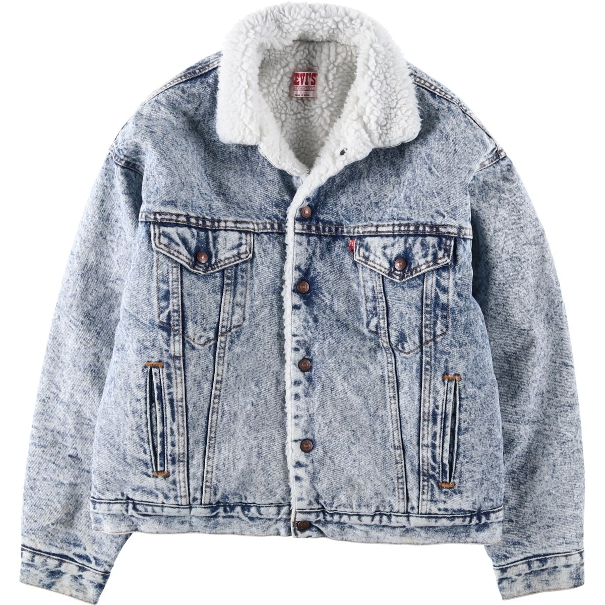 古着 90年代 リーバイス Levi's 70609-0219 中綿入り ケミカルウォッシュ デニムボアジャケット USA製 メンズL相当/eaa632486