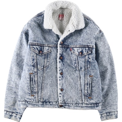 古着 90年代 リーバイス Levi's 70609-0219 中綿入り ケミカルウォッシュ デニムボアジャケット USA製 メンズL相当/eaa632486