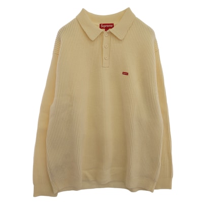 Supreme シュプリーム ニット 23AW Small Box Polo Sweater スモール ボックス ロゴ ポロ セーター ニット ホワイト系 L【中古】
