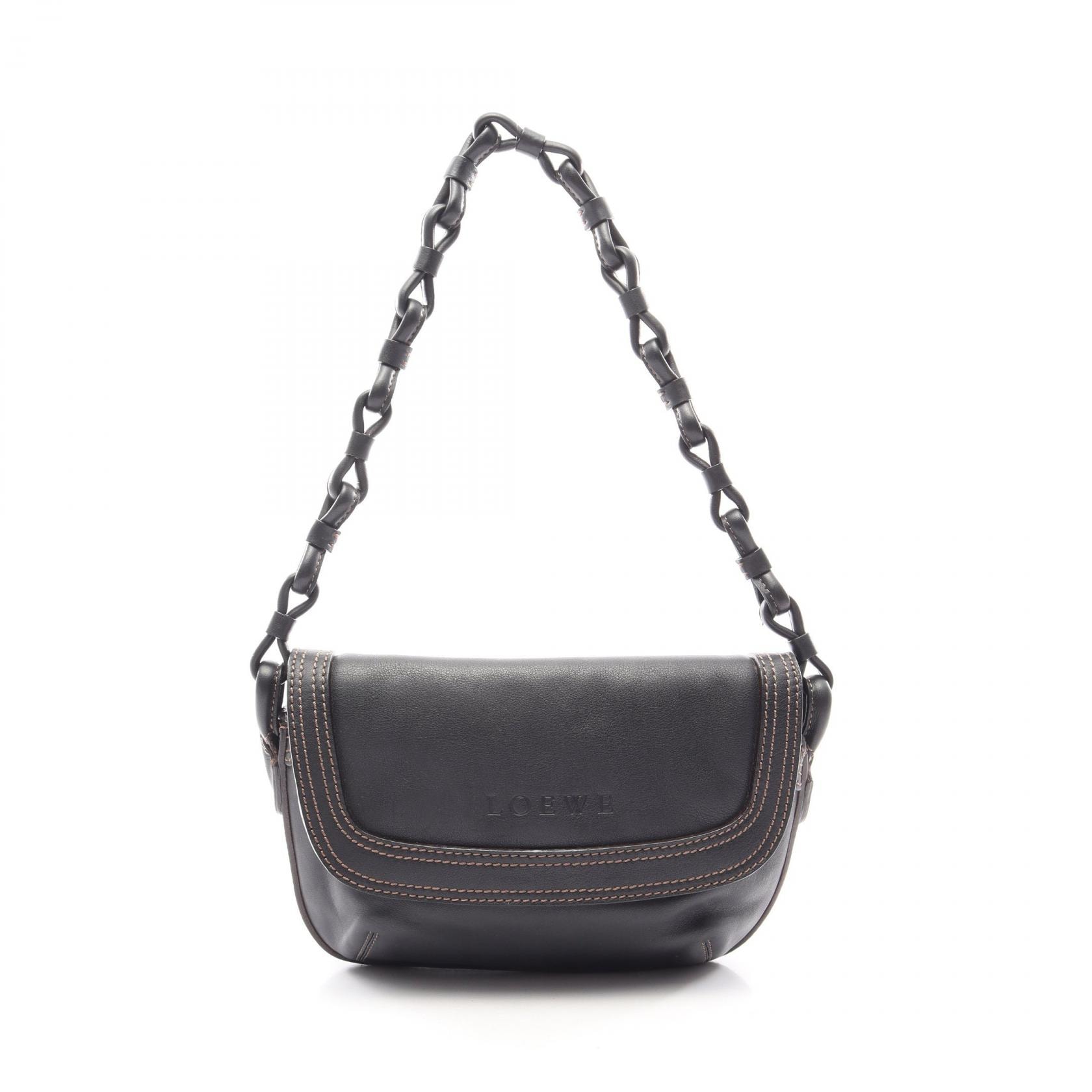 ロエベ LOEWE ショルダーバッグ バッグ レザー レディース ブラック系 【中古】