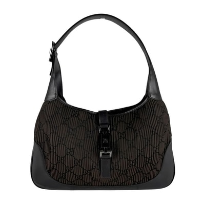 グッチ GUCCI ハンドバッグ ジャッキー ナイロン/レザー ブラウン レディース【中古】 z10344