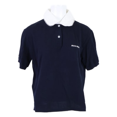 ミュウミュウ 【美品/国内正規26SS】MJNA43 Piquet Polo Shirt ピケ ポロシャツ S