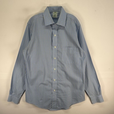 古着 ブルックスブラザーズ Brooks Brothers 長袖シャツ チェック カラーステイ CLASSIC M ブルー系 マルチカラー メンズ