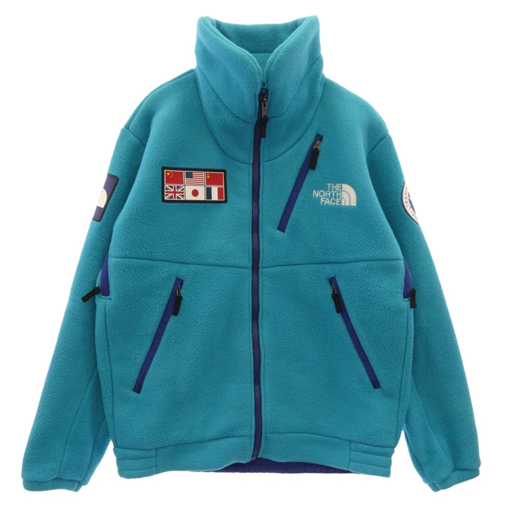 THE NORTH FACE ノースフェイス ジャケット NA72235 TRANCE ANTERCTICA FLEECE JACKET トランスアンタークティカ ラバーワッペン付 ロゴ刺繍 フリース ジャケット ブルゾン ブルー系 L【中古】