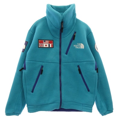 THE NORTH FACE ノースフェイス ジャケット NA72235 TRANCE ANTERCTICA FLEECE JACKET トランスアンタークティカ ラバーワッペン付 ロゴ刺繍 フリース ジャケット ブルゾン ブルー系 L【中古】
